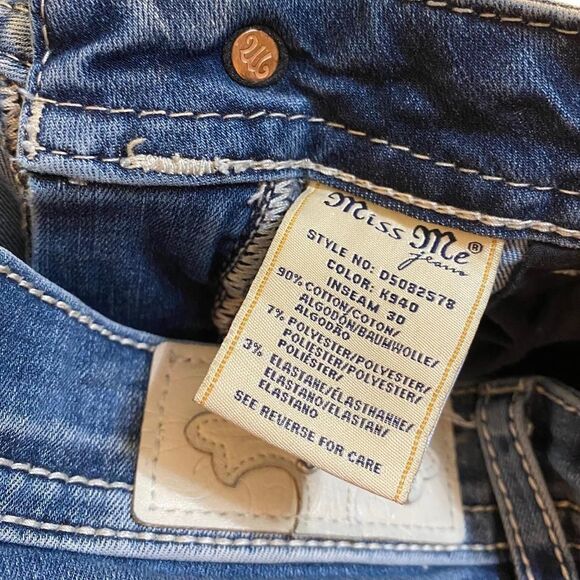 Low Rise Rhinestone Miss Me Jeans - Hailey Skinny Rhinestone Angel Wing jeans - Picture 5 of 5